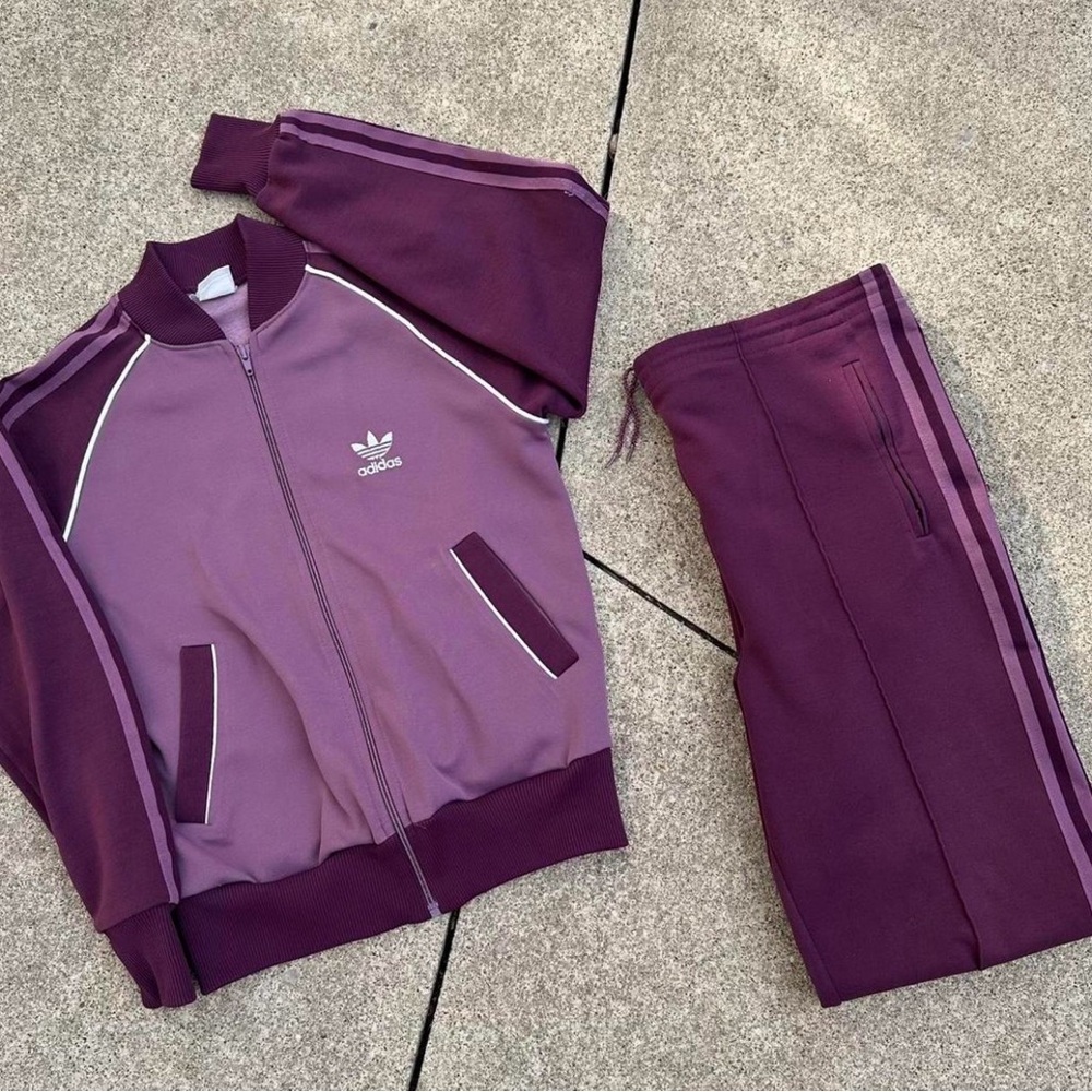 adidas Two-Tone Magenta/Purple Track Jacket and pants